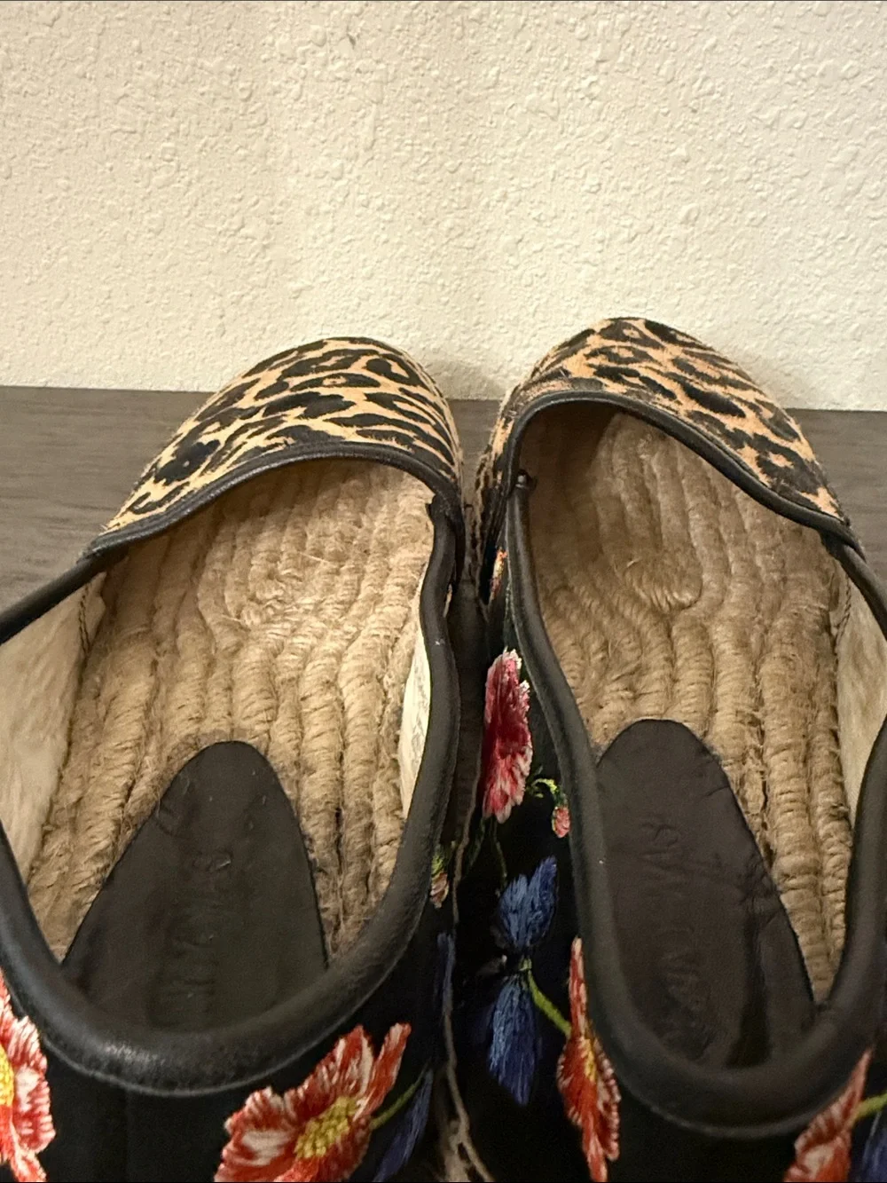 Johnny Was Garden Leopard Cheetah Espadrille Embroidered Floral Flats Size 10M